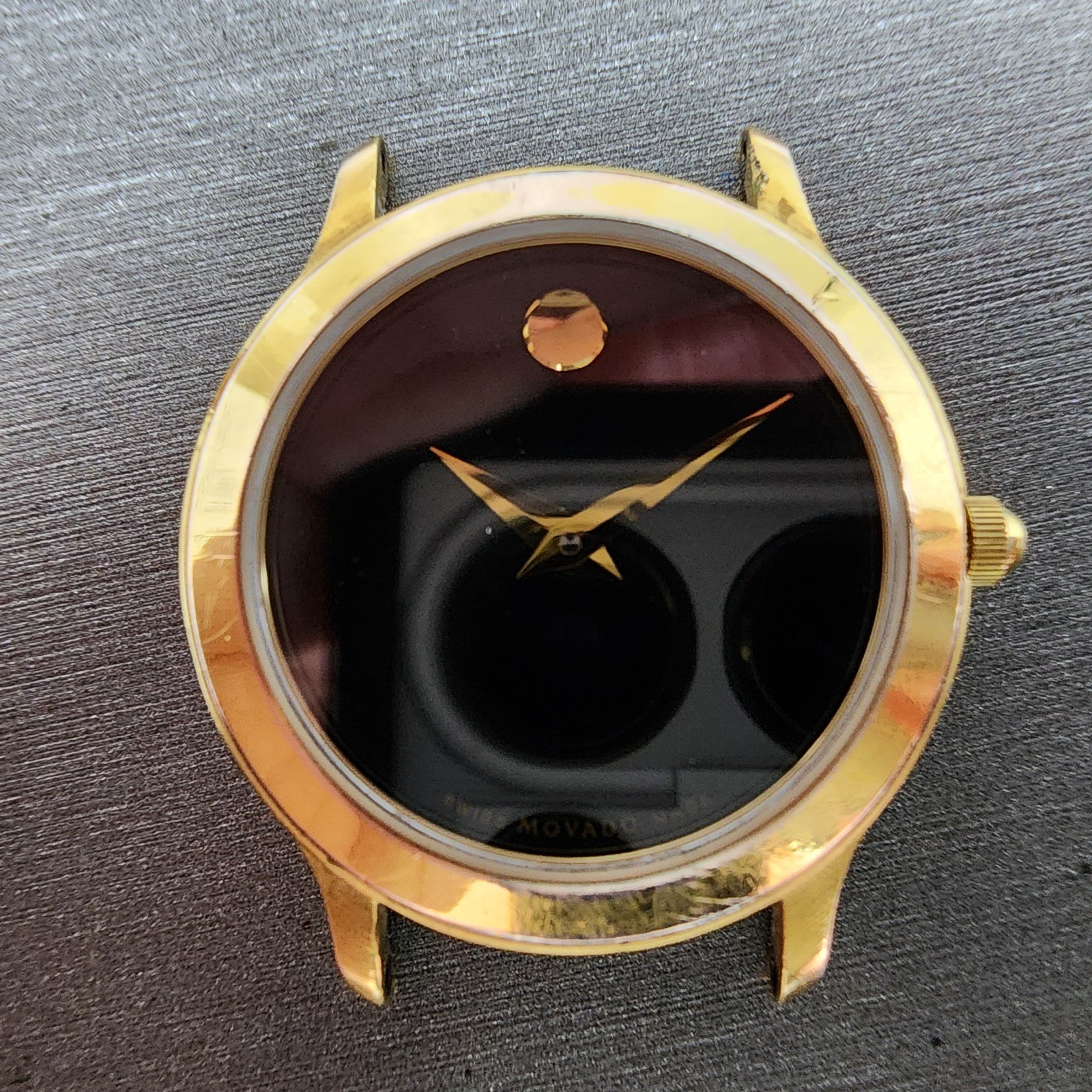Movado Museum Watch Women 26mm Black Dial Gold Tone Round 87 E4 0814 New Batt1