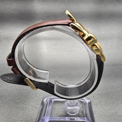 Lorus Mickey Mouse Watch Men 42mm Gold Dial Asymmetrical V401-5700 New Battery8