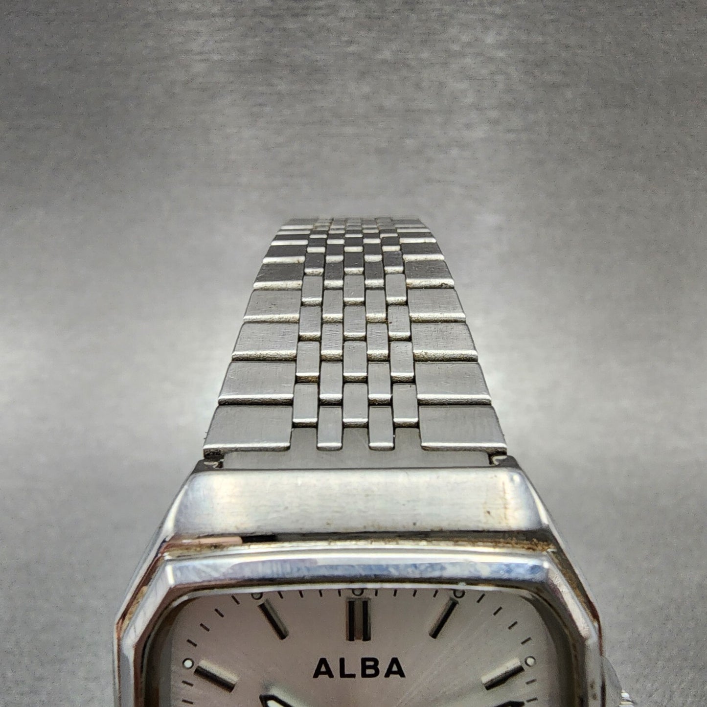 Seiko Alba Watch Men 33mm Silver Dial Silver Tone Daydate 7n33-k003 New Battery
