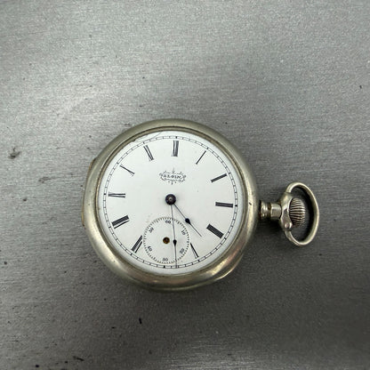Elgin Pocket Watch 41.5mm White Dial Silver Tone Grade 94 Round Manual Wind PART0