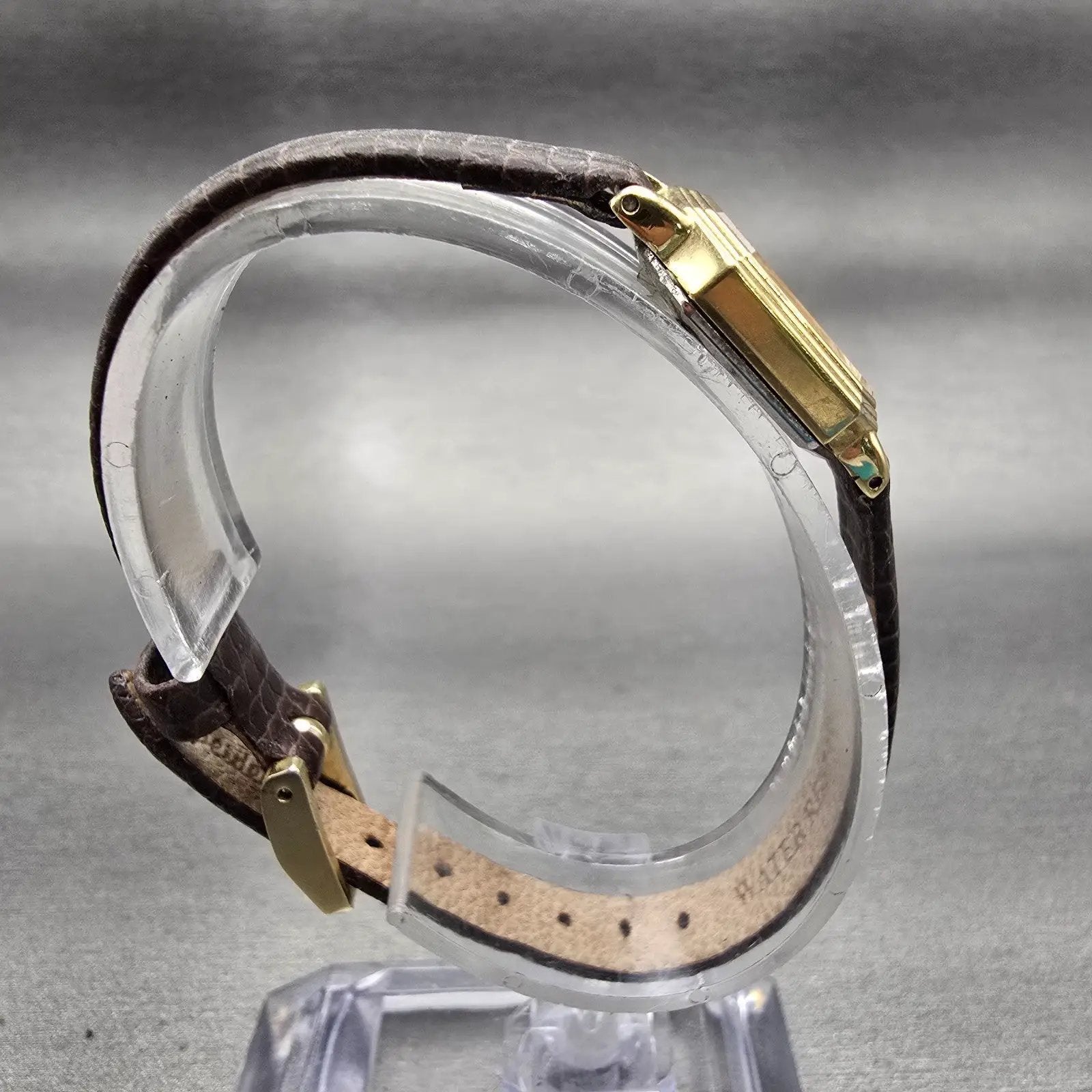 Seiko Watch Women 16mm Gray Dial Gold Tone Octagon 2C21-5279 New Battery Vintage8