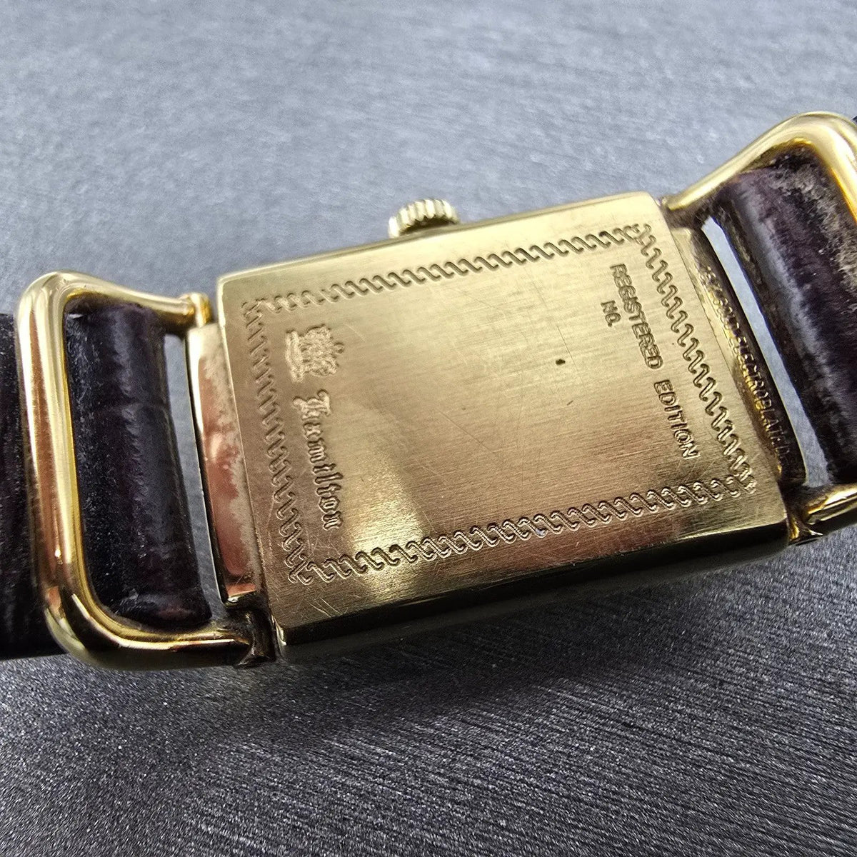 Hamilton Wilshire Watch Women 18mm Women Gold Dial Gold Registered Edition PARTS11
