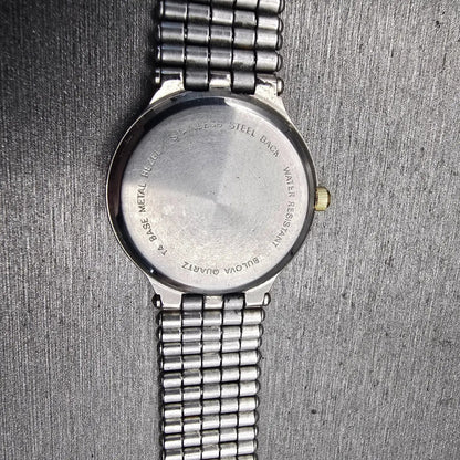 Bulova Watch Women 24mm White Dial Two Tone Diamond Accent Round 98P04 New Batt10