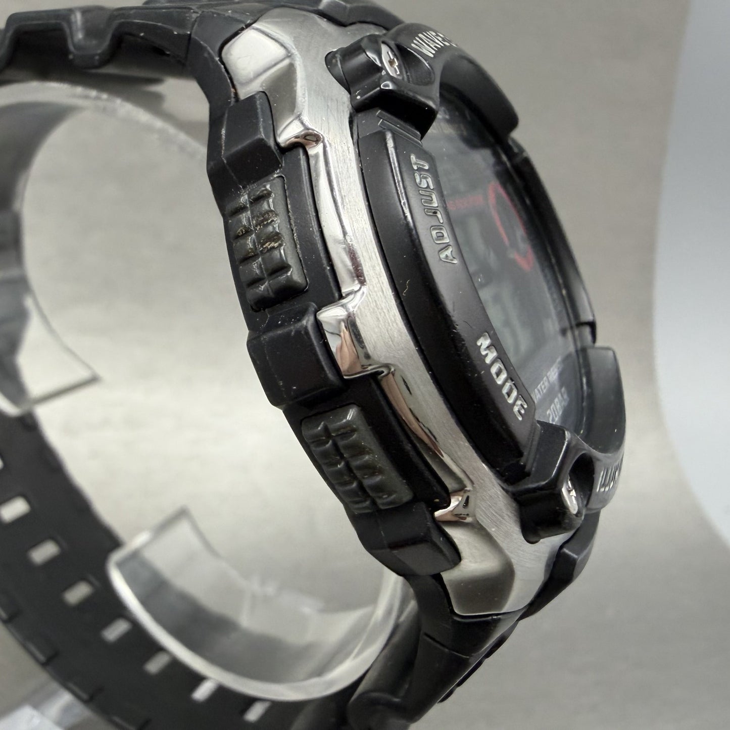 Casio Waveceptor Watch Men 48mm Digital Black Silver Alarm Chrono WVM200 NewBat3