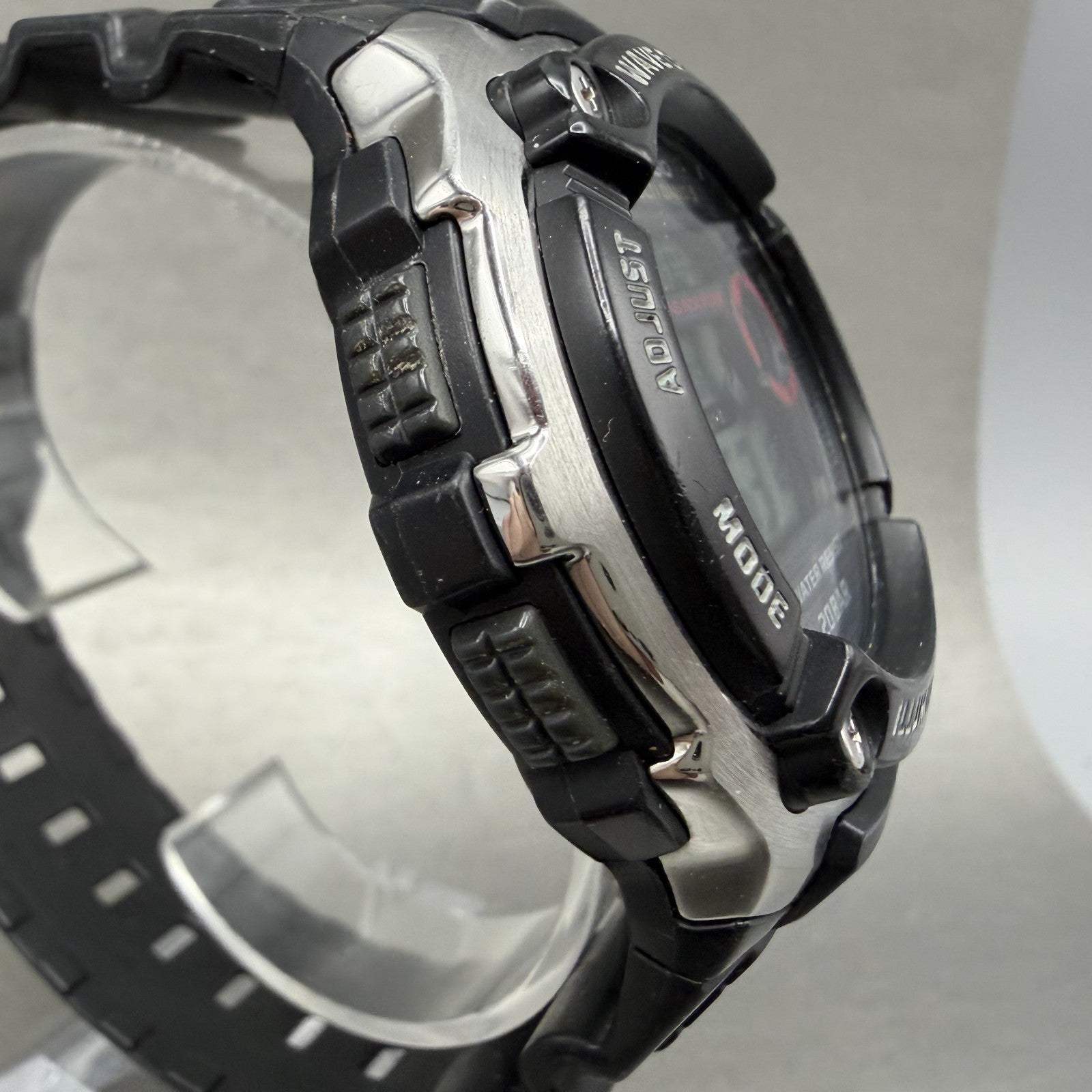 Casio Waveceptor Watch Men 48mm Digital Black Silver Alarm Chrono WVM200 NewBat3