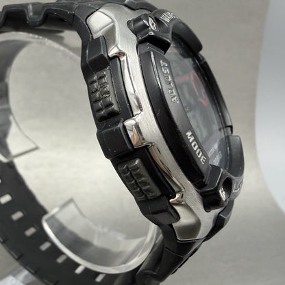 Casio Waveceptor Watch Men 48mm Digital Black Silver Alarm Chrono WVM200 NewBat3