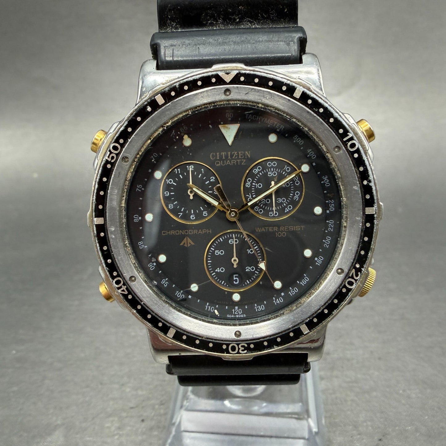 Citizen Promaster Chrono Watch Men 40mm Black Dial Steel 3560-351801 PARTS0
