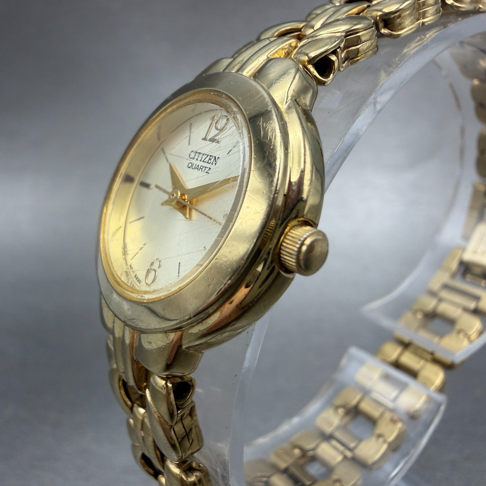 Citizen Watch Women 23mm Champagne Dial Gold Tone Round 5930-S021189 New Battery2