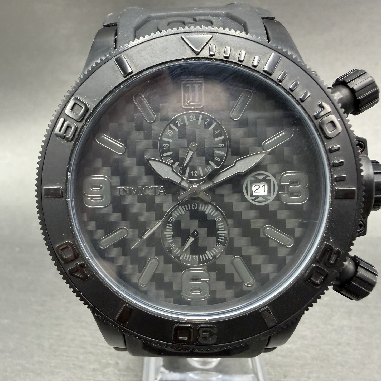 Invicta Jason Taylor Watch Men 54mm Black Dial Black Tone Date 33979 New Battery1