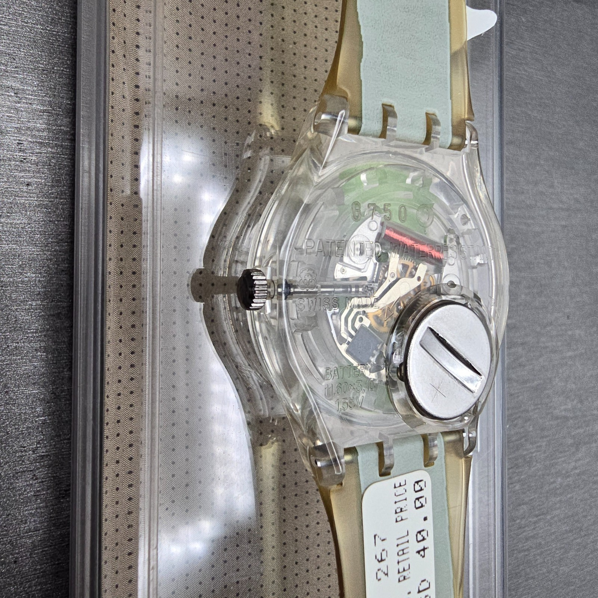Swatch Piquant Watch Men 34mm Clear Dial Clear Case GK267 New Battery NOS12