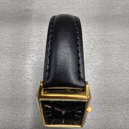 Citizen CQ Tank Watch Men 25mm Black Dial Gold Tone Rectangle 6031-S06291 NewBat4