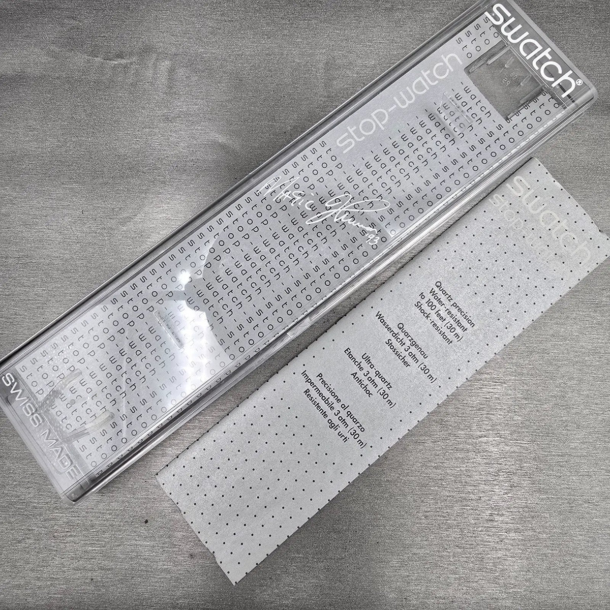 Swatch Stop-Watch Jess'Rush Watch Men 34mm Black Dial SSB100 New Battery NOS15