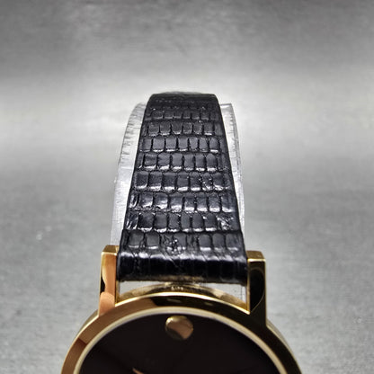 Movado Museum Watch Women 25mm Black Dial Gold Tone Round 87.A1.832 New Battery4