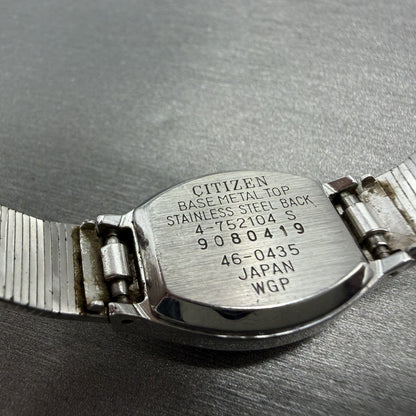 Citizen CQ Watch Women 18mm Silver Dial Silver Tone Oval 4-752104 New Battery9
