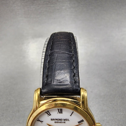 Raymond Weil Watch Women 24mm White Dial Gold Dial Date 5369 New Battery4