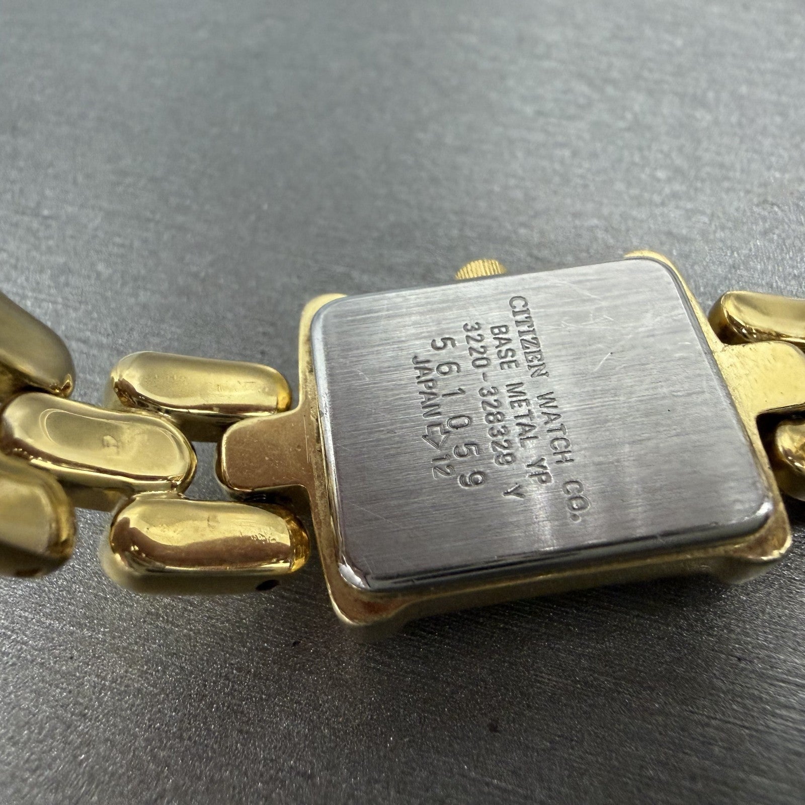 Citizen Elegance Tank Watch Women 18mm MOP Dial Gold Tone Rectangle new battery9