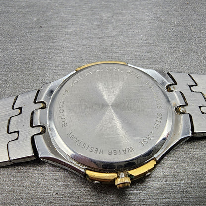 Bulova Watch Men 32mm Champagne Dial Two Tone Date Round 98D02 New Battery9