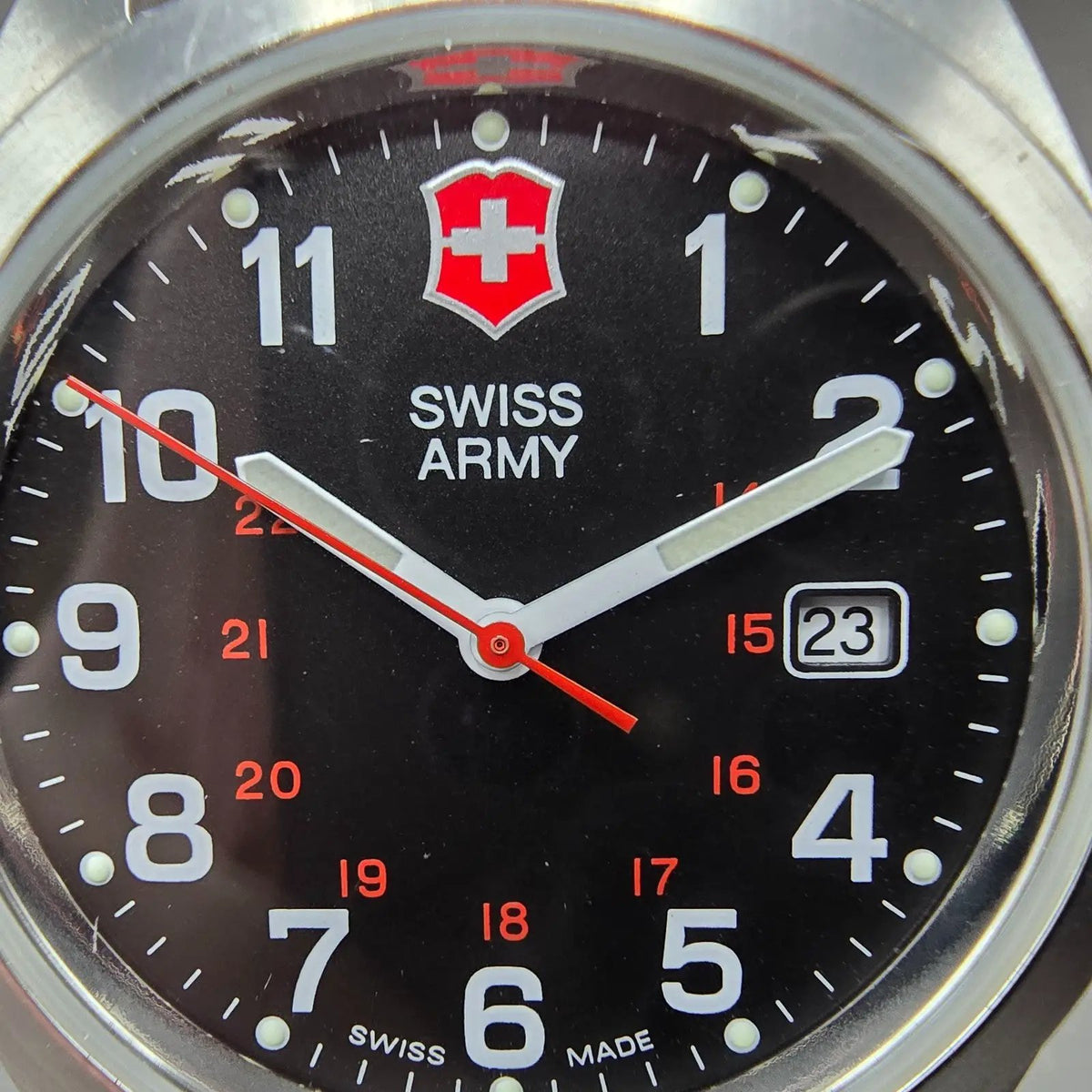 Victorinox Swiss Army Garrison Watch Women 34mm Black Dial Steel Date PARTS 892