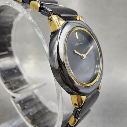 Seiko Lassale Watch Women 22mm Black Dial Black Tone 4n200229 New Battery3
