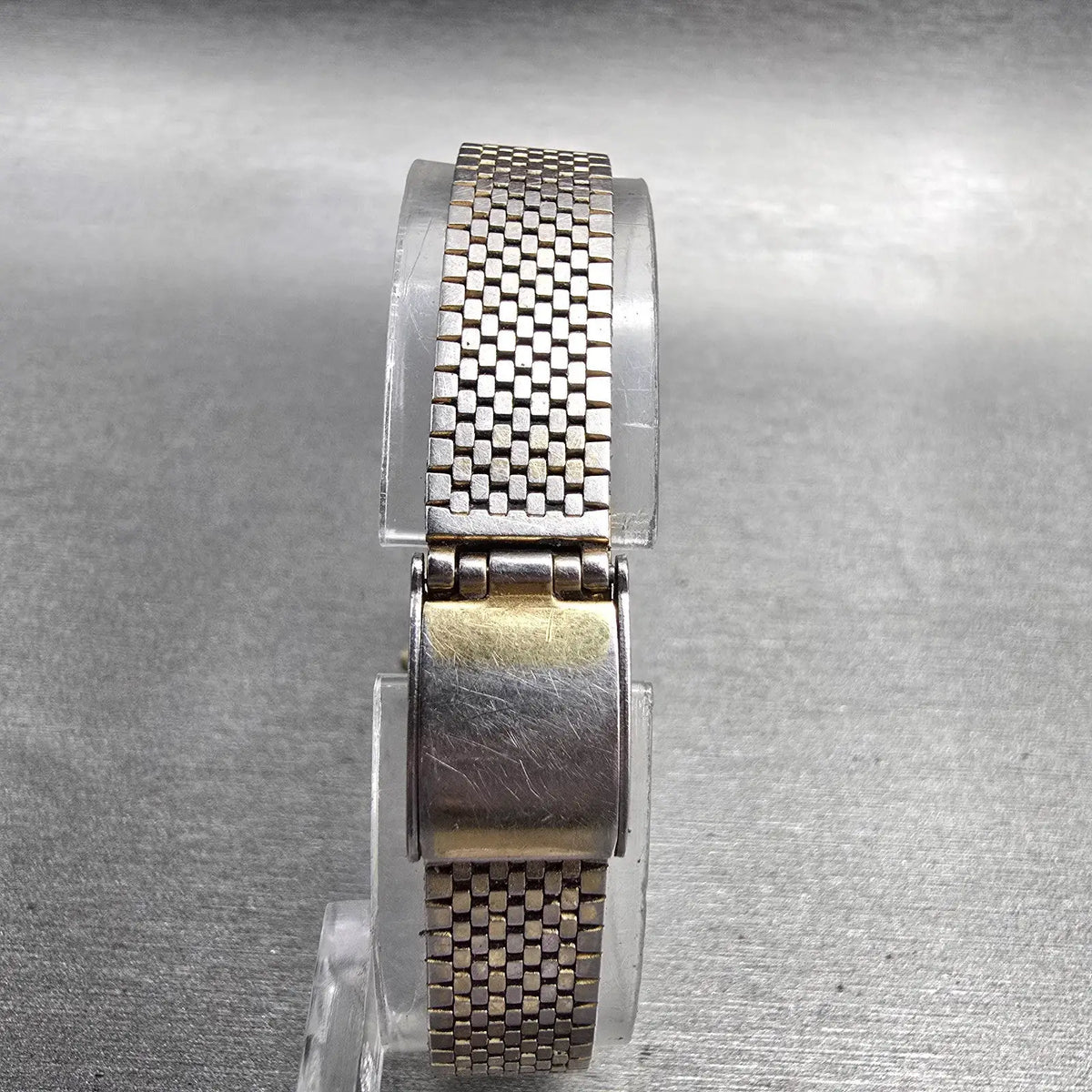 Seiko Watch Women 19mm Black Dial Gold Tone Rectangle 7320-6120 New Battery JP347