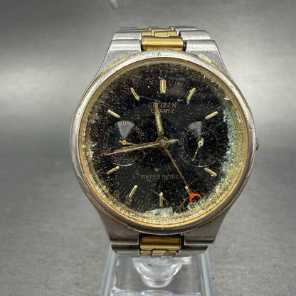 Citizen Watch Men 34mm Black Dial Two Tone Daydate 6355-G30071 Round PARTS0