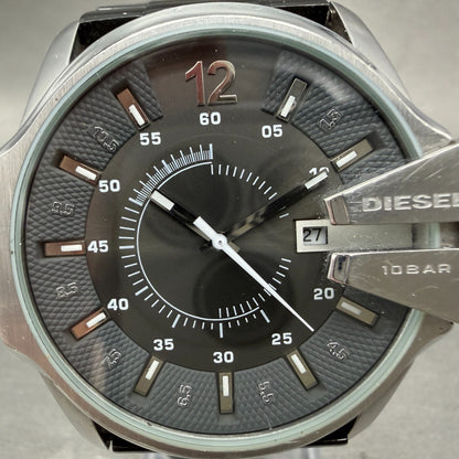 Diesel Watch Men 45mm Black Dial Steel Date Round DZ1206 New Battery1
