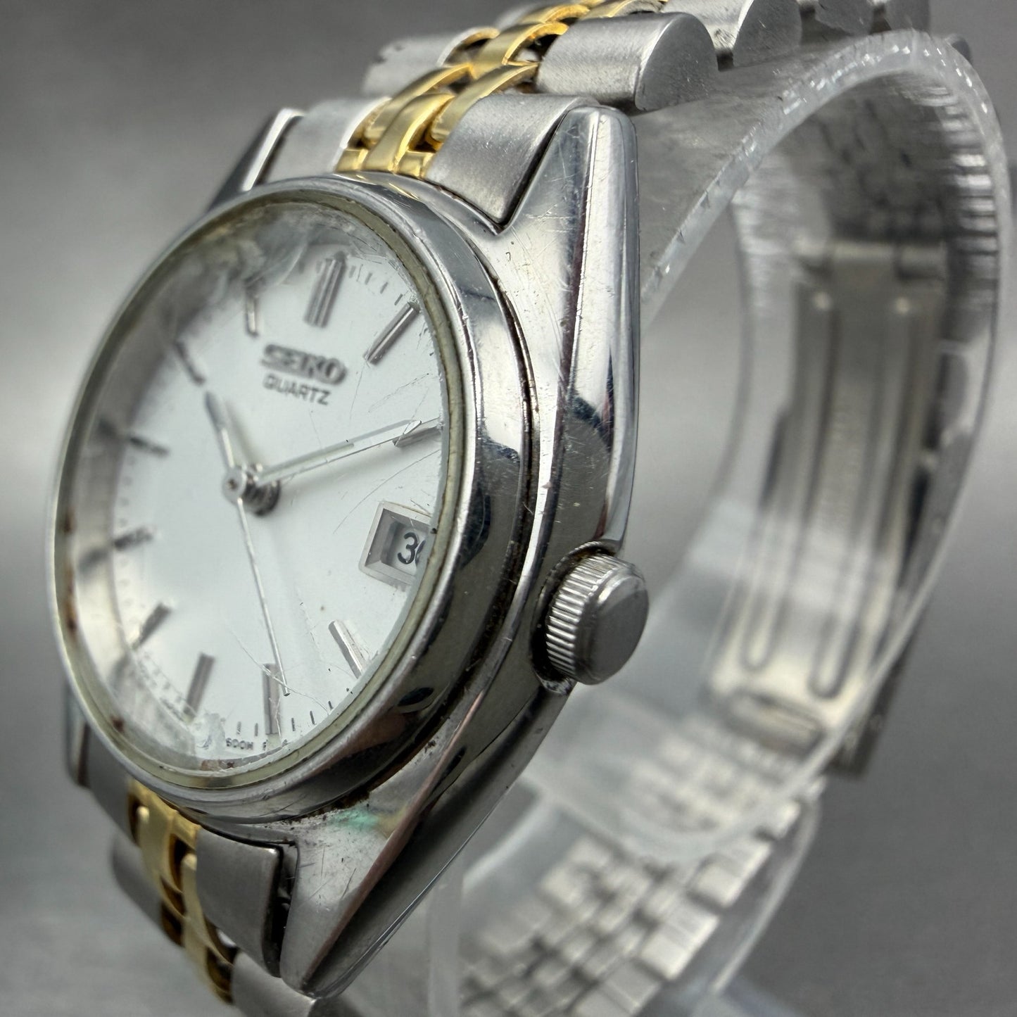 Seiko Watch Women 25mm White Dial Silver Tone Date 7n83-0011 Round NewBatt 872