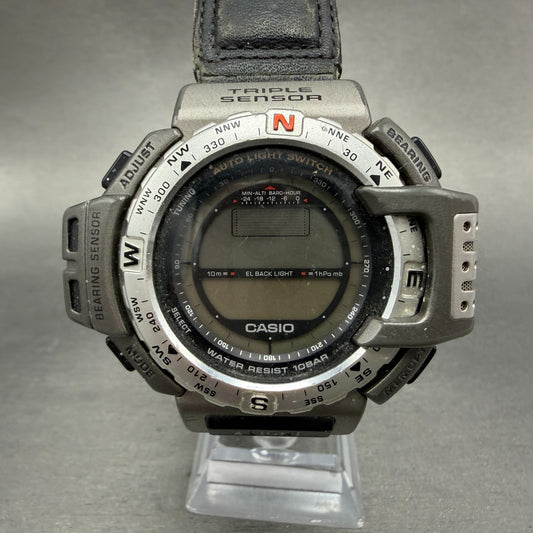 Share Casio Protrek PRT-400 Watch Men 56mm Digital Gray Tone Compass PARTS0