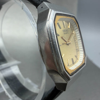 Seiko Watch Women 23mm Champagne Dial Silver Tone Octagon 3421-527A New Battery3