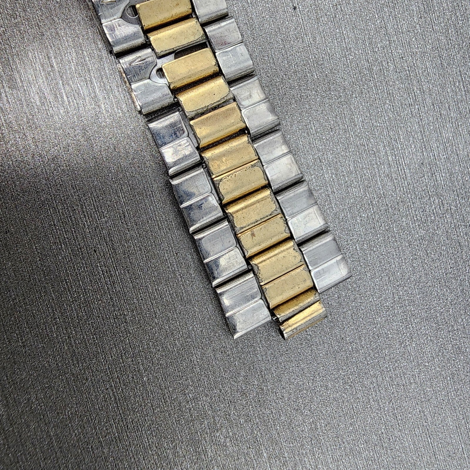 VTG Seiko Watch Bracelet 19mm Two Tone Gold&Silver Tri Folding Claps5