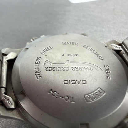 Casio Timber Cruiser Watch Men 41mm Gray Dial Steel Analog Digital TIC104 Newbat9