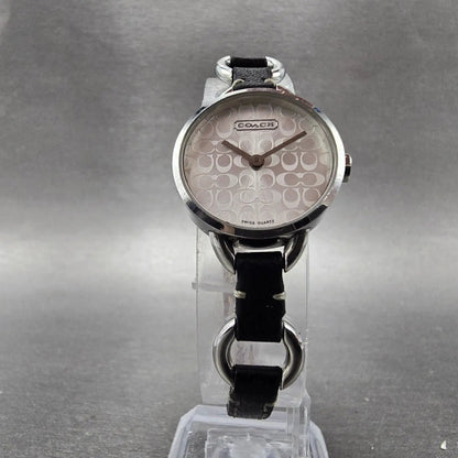 Coach Watch Women 22mm Silver Dial Steel Round Bangle Leather New Battery5