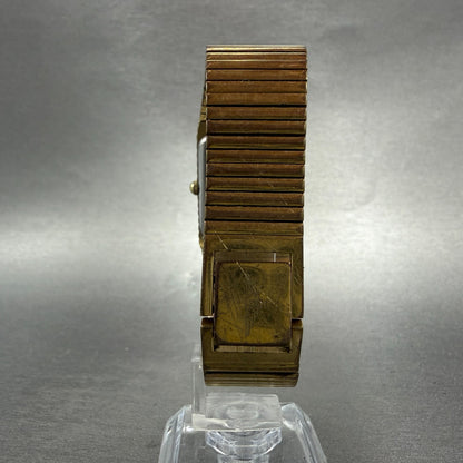 Longines Tank Watch Men 24mm Black Dial Gold Tone Rectangle New battery VTG7