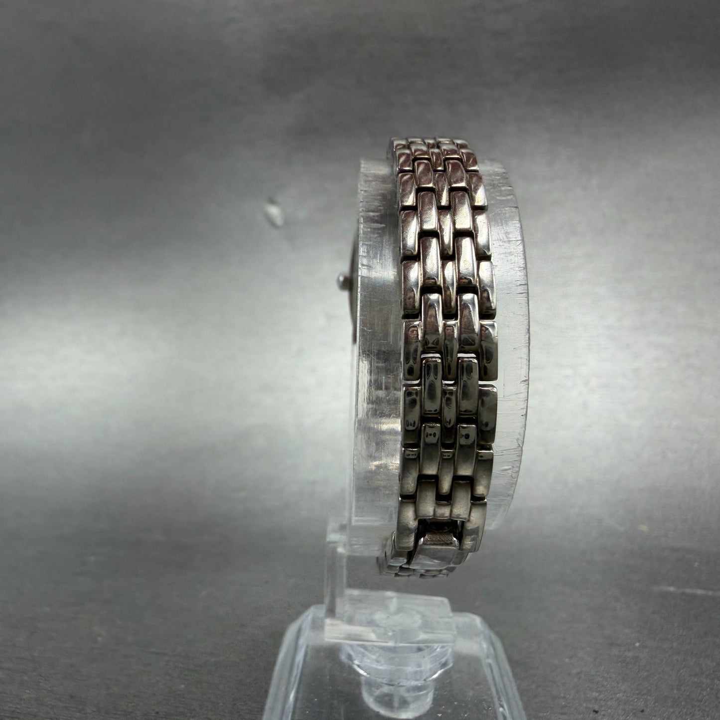 Citizen Watch Women 16mm Silver Dial Silver Tone Rectangle Crystal Bezel New Bat7