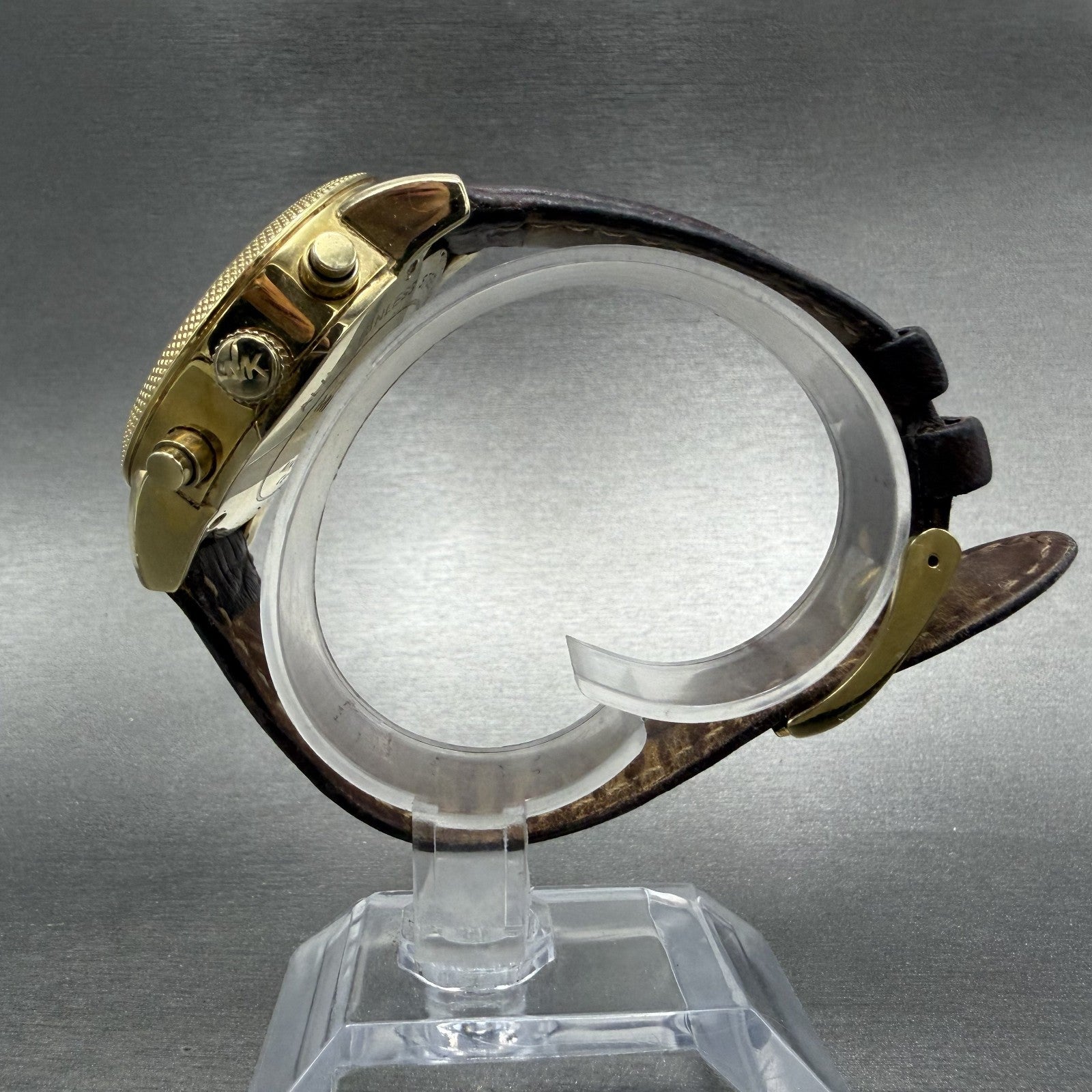 Michael kors Chrono Watch Women 36mm Brown MOP Dial Gold Tone Date New Battery6