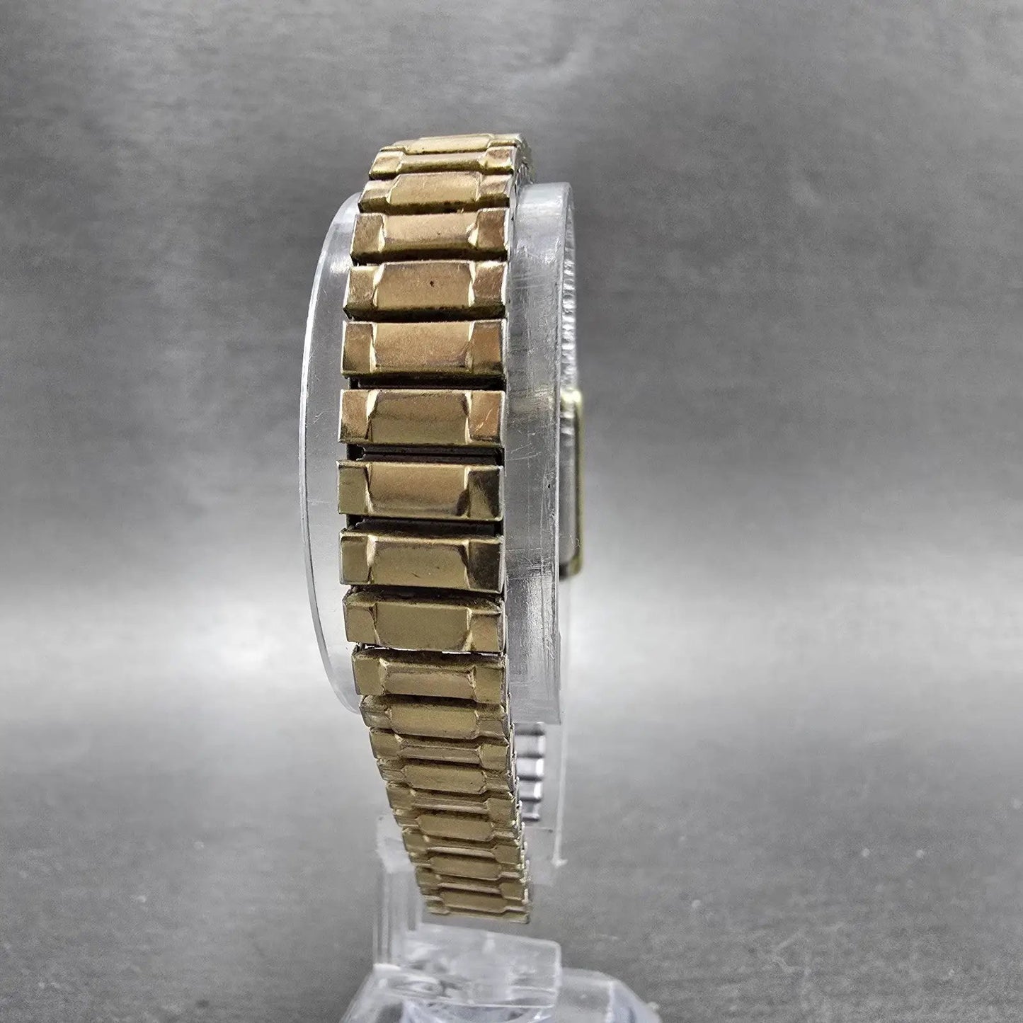 Seiko Tank Watch Women 18mm Champagne Dial Gold Tone 2C20-5010 New Battery VTG7