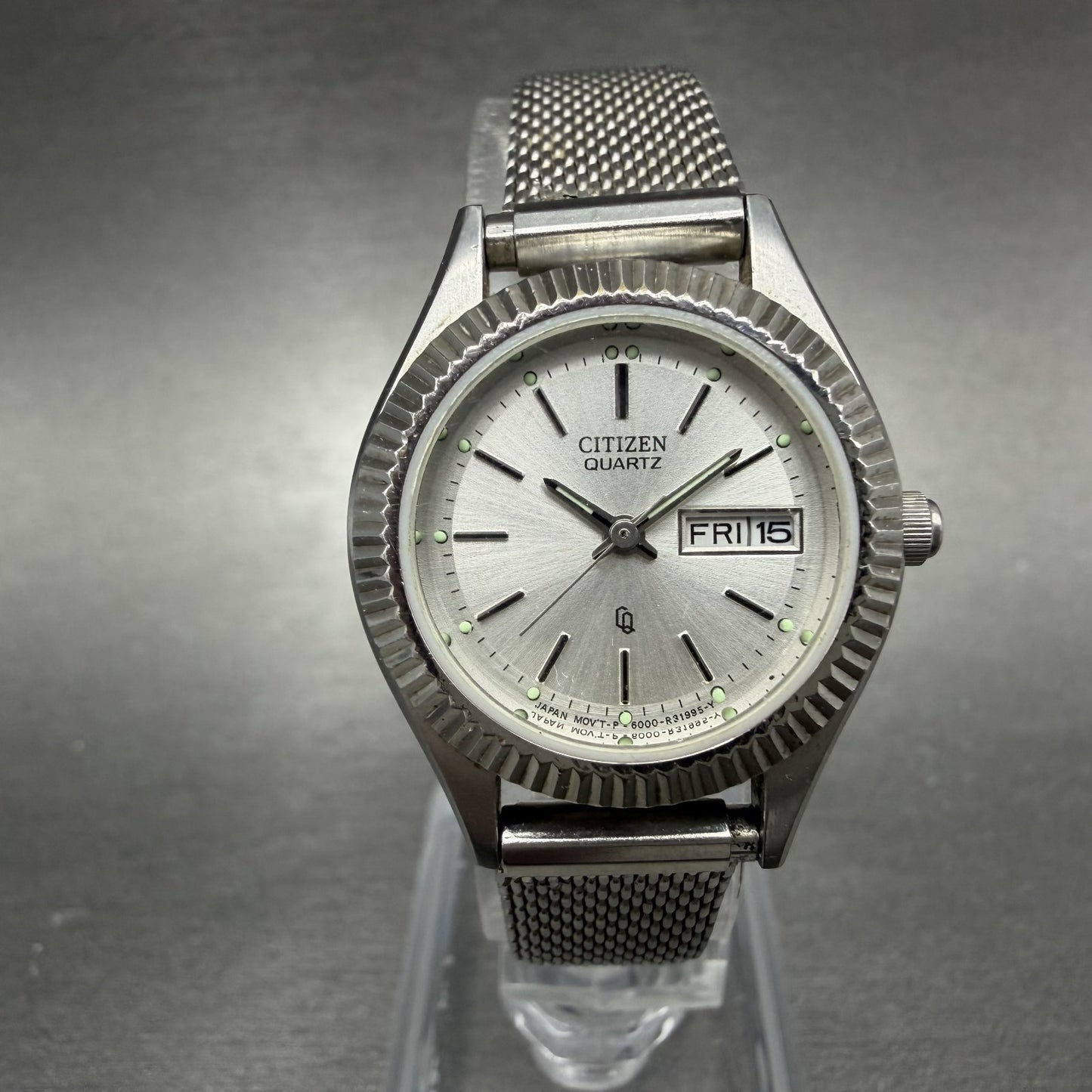 Citizen CQ Watch Women 26mm Silver Dial Silver Tone Daydate 6000-R07299 New Batt0