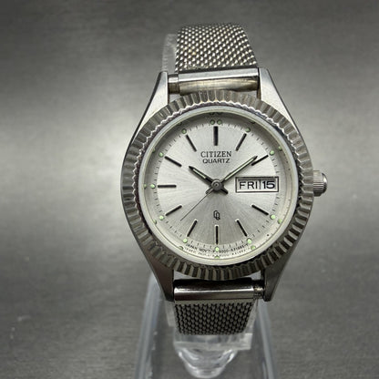 Citizen CQ Watch Women 26mm Silver Dial Silver Tone Daydate 6000-R07299 New Batt0