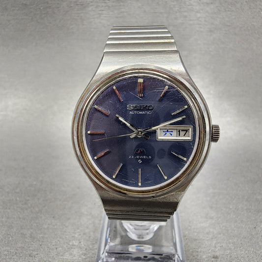 Seiko Lord Matic Watch Men 36mm Blue Dial Steel Daydate Round 56066030 Runs0