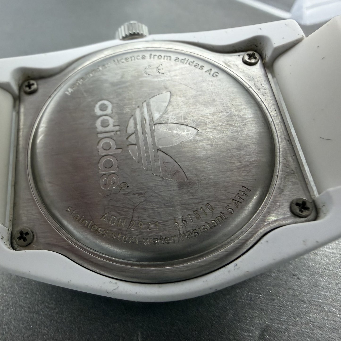 Adidas Santiago Watch Men 43mm White Dial White Tone Round  ADH2824 New Battery9