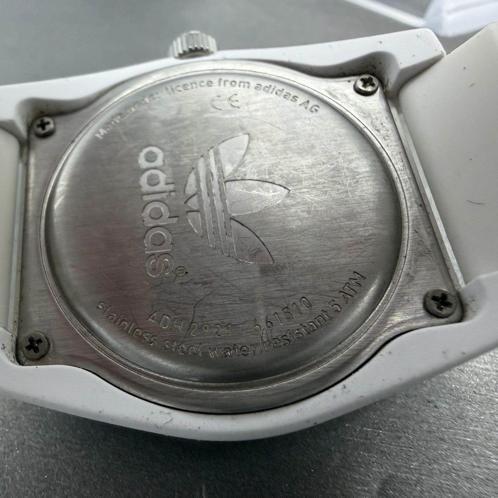 Adidas Santiago Watch Men 43mm White Dial White Tone Round  ADH2824 New Battery9