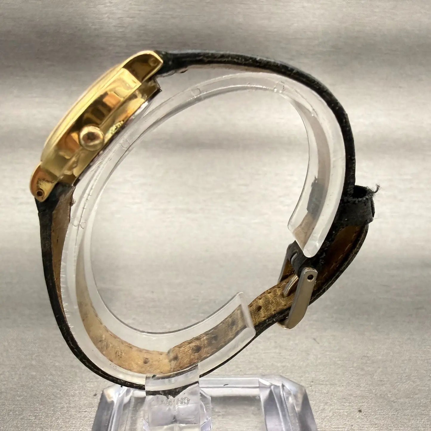 Seiko Moon Phase Watch Men 26mm Gold Dial Gold Tone Round 2A24-0090 New Battery6