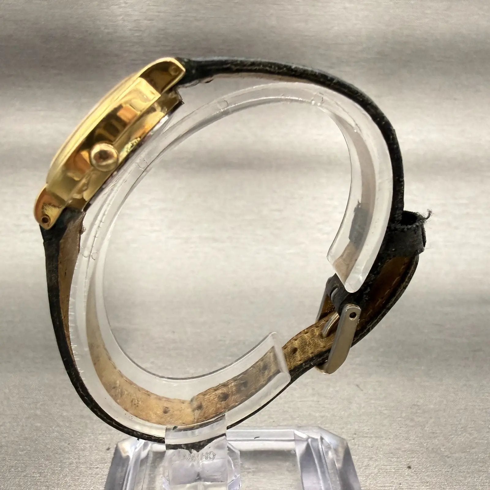 Seiko Moon Phase Watch Men 26mm Gold Dial Gold Tone Round 2A24-0090 New Battery6