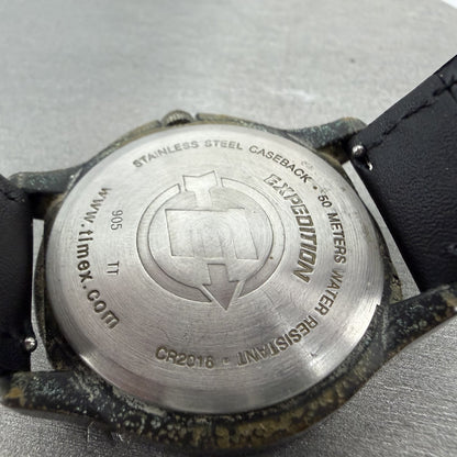 Timex Expedition Watch Men 40mm Cream Dial Black Tone Date Round New Battery9