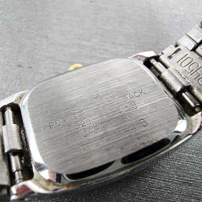 Seiko Watch Women 17mm Silver Dial Two Tone Rectangle 73215260 New Battery9