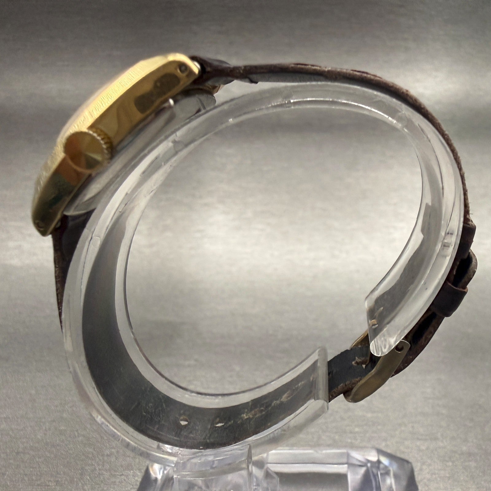 Seiko Hi-Beat Watch Women 22mm Silver Dial Gold Tone Date Rectangle 2202-70296