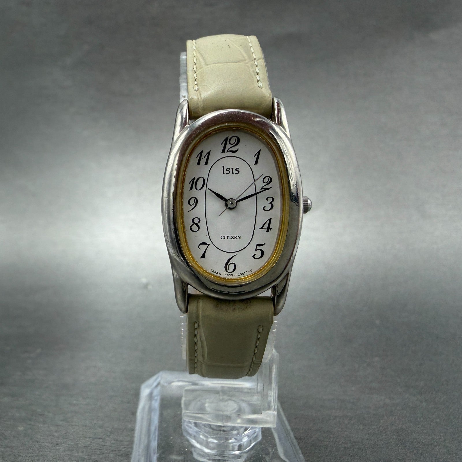 Citizen Isis Watch Women 20mm White Dial Silver Tone Oval 5930-L11825 New Batt 15