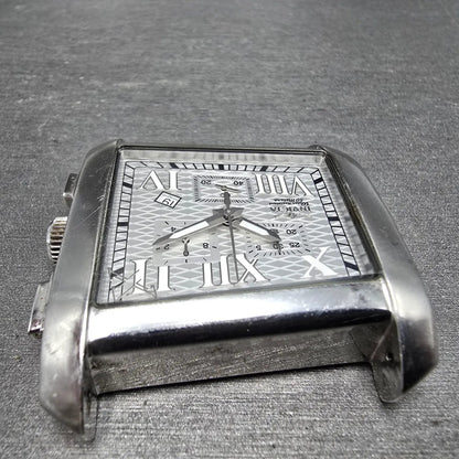 Invicta Chronograph Watch Men 41mm White Dial Steel Date 2489 Rectangle READ!!!!4