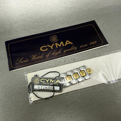 Cyma Sealord Watch Men 32mm Silver Dial Two Tone Round 411 New Battery12
