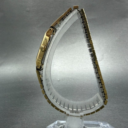 Seiko Tank Watch Women 17mm Silver Dial Gold Tone 4N00-5129 New Battery Vintage6